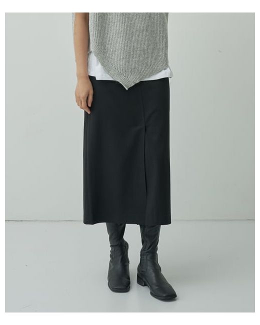 mott f/w basic slit cotton skirt