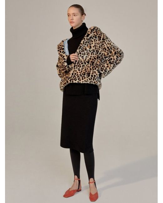 haveless Biana Hoodie Fur Jacket Leopard