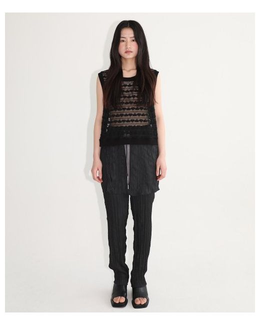 nofficialnoffice Wrinkle Layered Banding Pants Ash