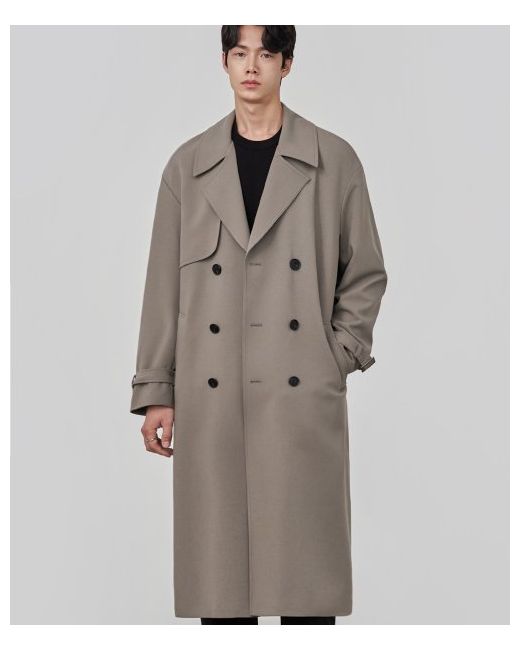 drawfit Oversized wool trench coat GREIGE