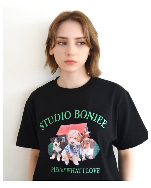 boniee Retro Puppy Trio Graphic T-Shirt
