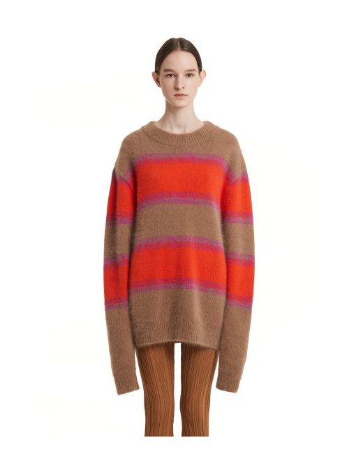 Trunkproject Angora Stripe Knit SweaterBrown