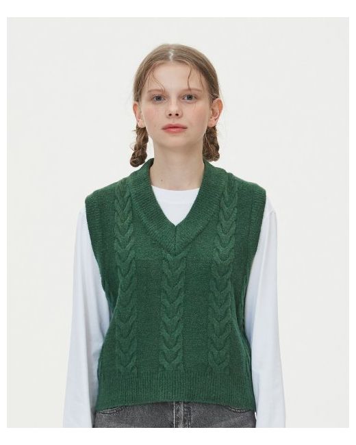 blond9 Cable Knit Vestgreen