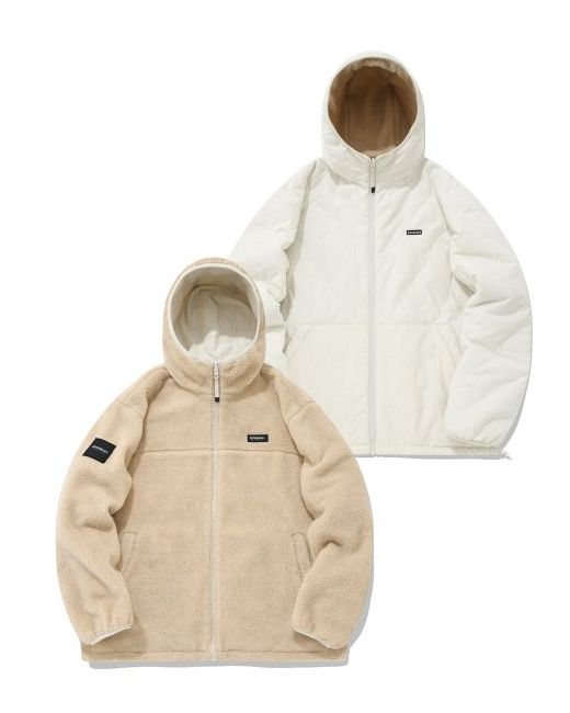 covernat Reversible sherpa hoodie zip-up jacket