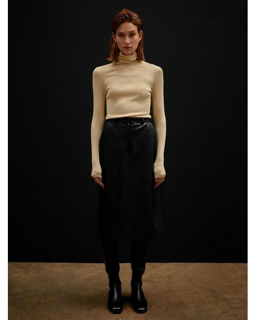 haveless Leather Midi Skirt