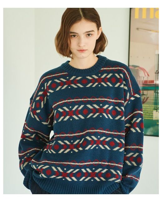 compagno Fair Isle Pattern Pullover Sweater Tilmocha