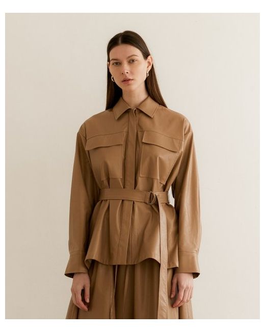 modernable Oversized Artificial Leather Shirt