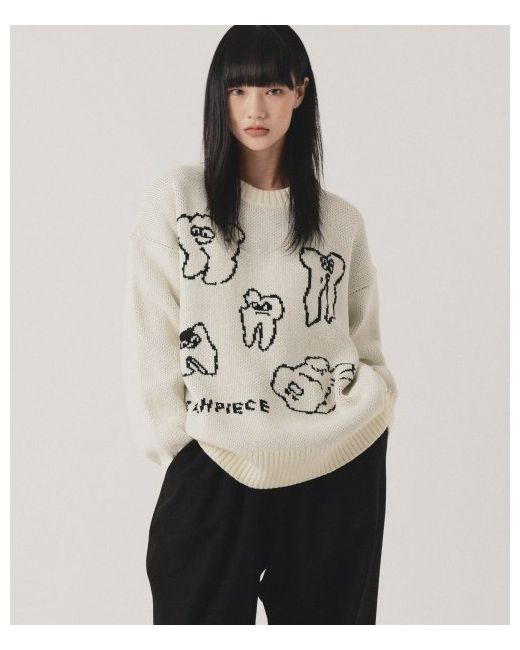 piecemaker Teeth Knit Sweater Ivory