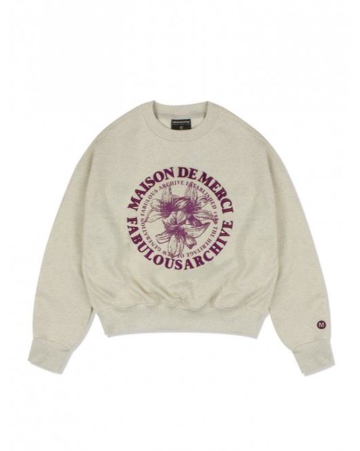fabulousarchive Crop Le Reese Foam Embossed Sweatshirt Violet FCB4TS360W