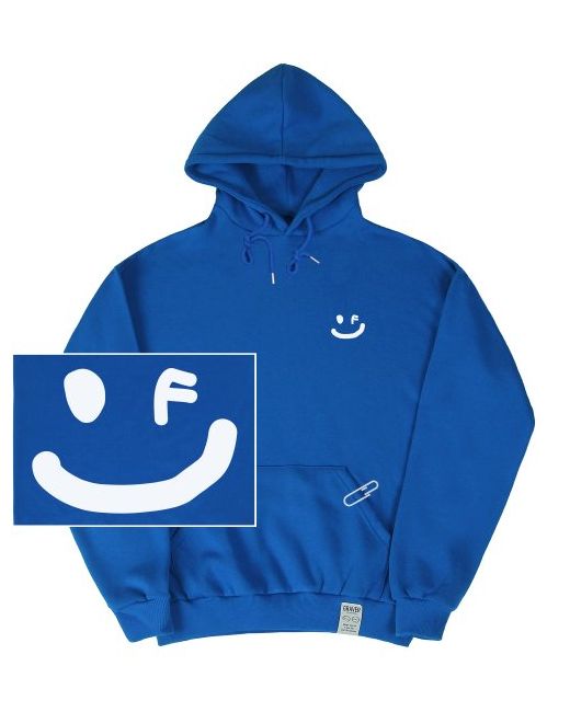 graver Small Drawing Smile White Clip Hoodiecobalt