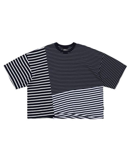 ajobyajooriginallabel Stripe Mixed T-Shirt Navy