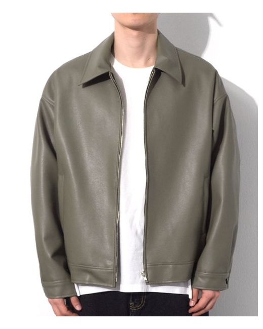 qt8 BN Vegan Leather Single Jacket Grey