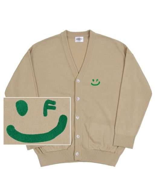 graver Small Drawing Smile Knit Cardiganbeige