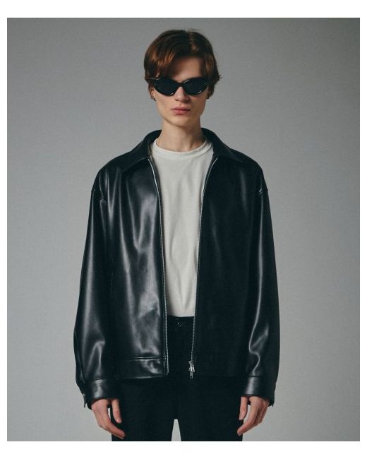 sperone Fox leather overfit single jacket
