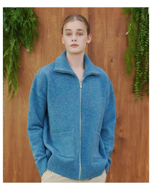 blond9 Wool Bouquet Full Zip-Up Cardiganblue