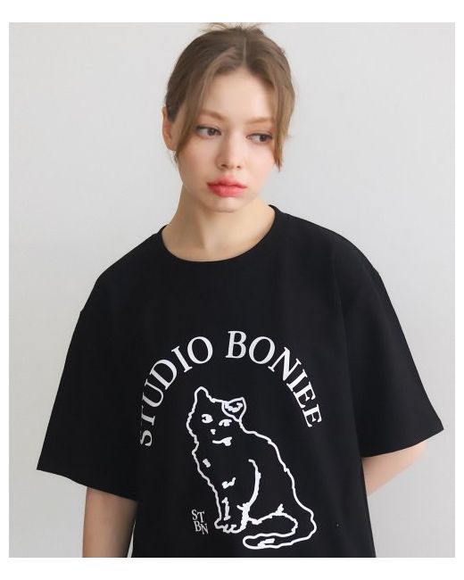 boniee Cat Symbol Graphic Loose T-Shirt