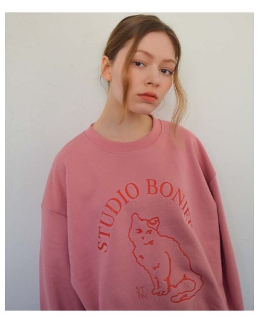 boniee Cat Symbol CAT SYMBOL Logo Graphic Over Sweatshirt