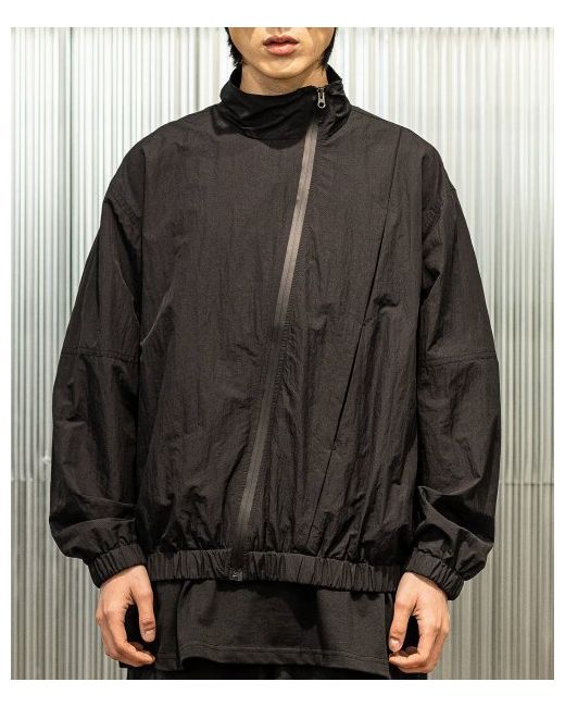 massnoun Diagonal Inverted Pleated Jacket MSTJK005-BK
