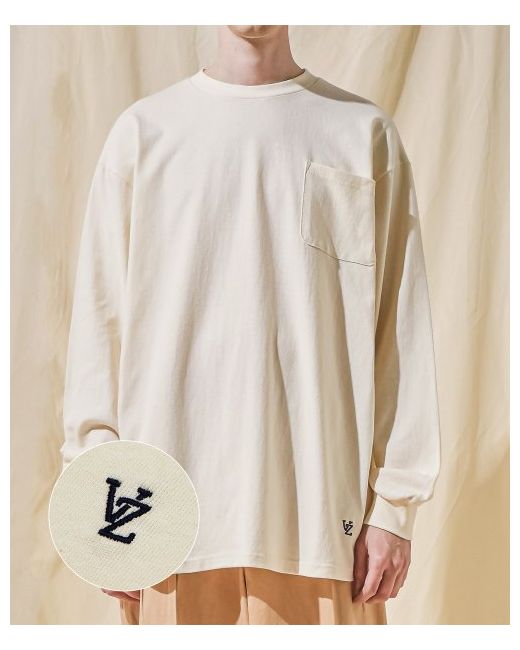 varzar VZ Logo Big Overfit Pocket Long Sleeve T-Shirt Ivory