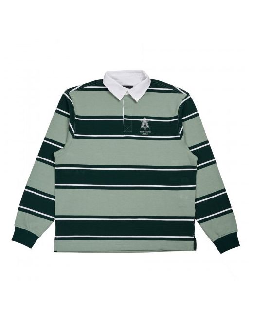 acmedelavie A Logo Embroidery Stripe Pattern Polo Shirt