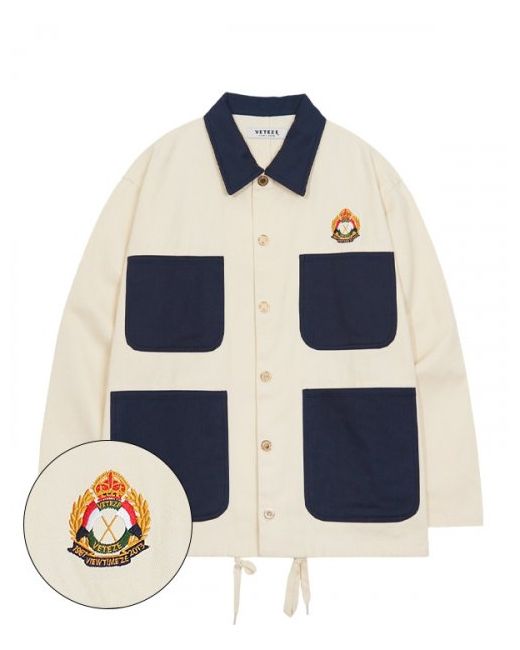 veteze Royal Flag Coverall Jacket Ivory