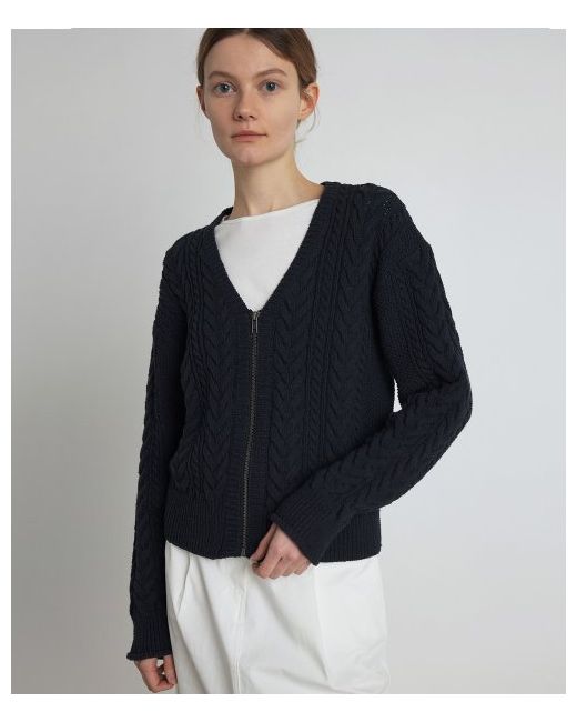 knitly Cable zip-up cardiganNavy
