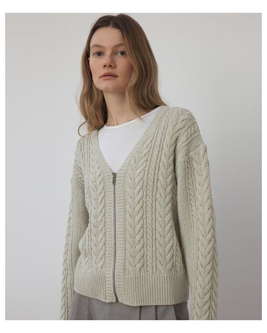 knitly Cable zip-up cardiganMint