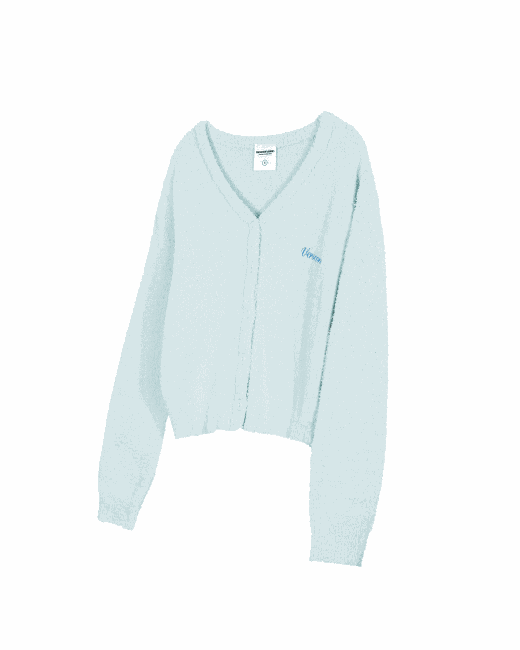 verseone Embroidered Logo Cardigan Mintnew