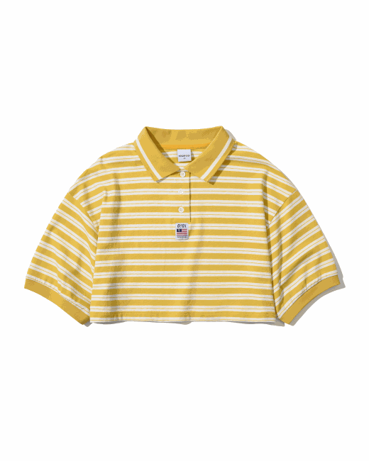 5252byoioi Stripe Crop Polo T-Shirt