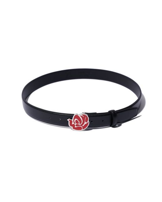 wooalong ROSE symbol leather belt RED
