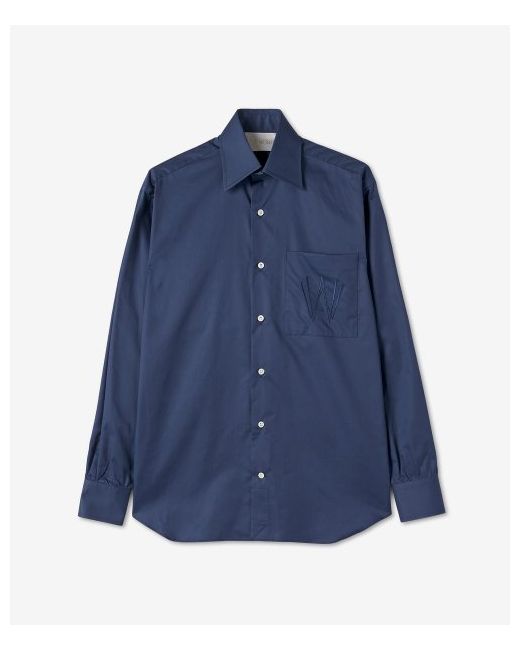 Woera Classic Button Up Embroidered Shirt Navy N1003NABL