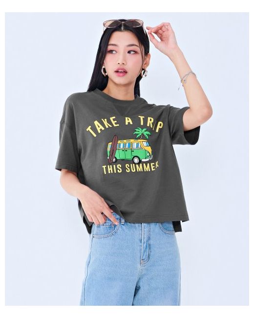 chasecult Vacation Illustration Crop T-Shirt-BCAG5882E09