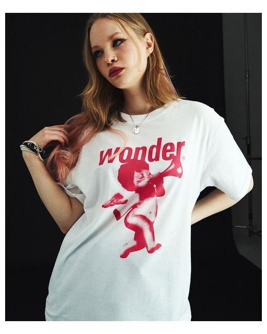 wondervisitor Mono-Punk Angel overfit T-Shirt WH-