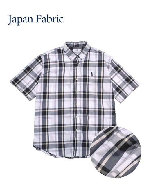 Yale Japan Fabric Cotton Check Ss Shirt Ivory
