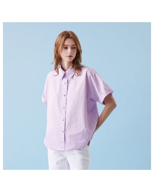 voyonn French sleeve cotton short shirt violet VL230