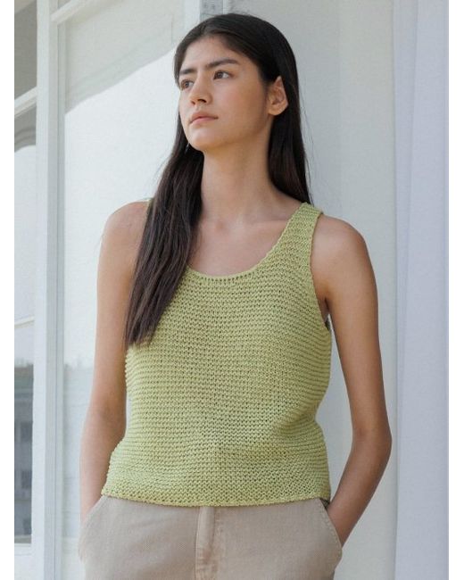 knitly Paper Sleeveless Knit Top Apple