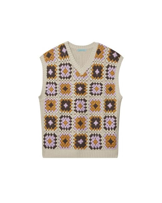 instantfunk Ms Crochet Knit Sweater Vest Ivory