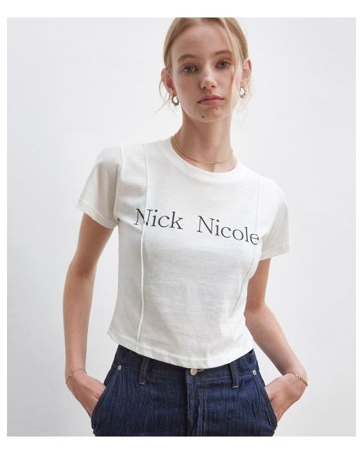 nicknicole Nicole Pintuck Crop Teewhite