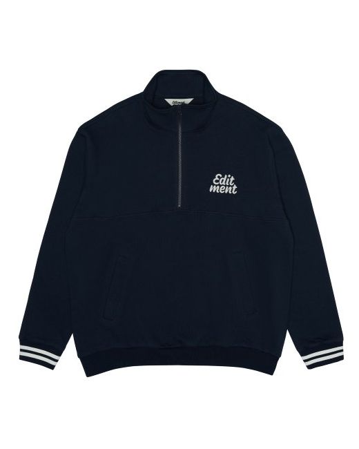 editment casual zip-up sweatshirt navy