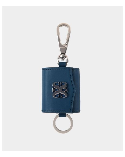 satur Setter Keyring Leather AirPods Case Navy Peony