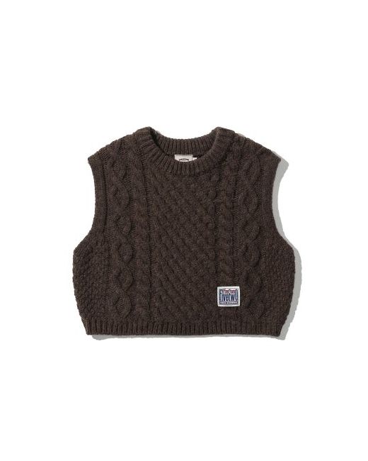 5252byoioi Mixed Cable Crop Knit Vest
