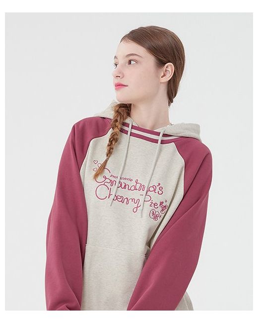 kirsh Lettering graphic cherry Hoodie oatmeal