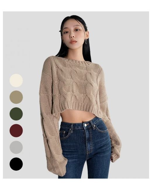 avan Twisted cropped knit 6COL