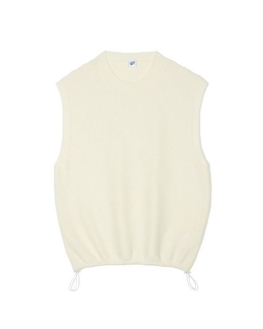 partimento Wool Knitted Loose-fit String Vest Ivory