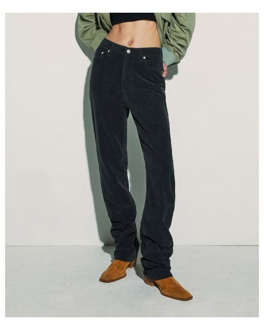 current Corduroy Straight Pants Charcoal