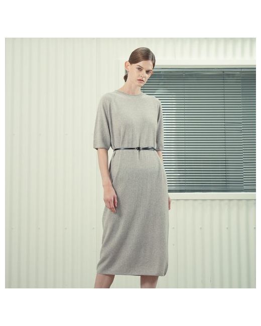 acud Cashmere Blended Knit Dress S. Grey