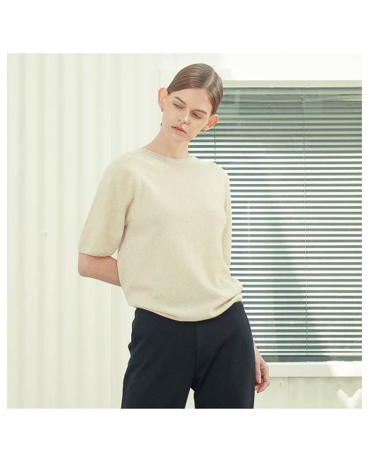 acud Cashmere Blended Round Neck Knit Ivory