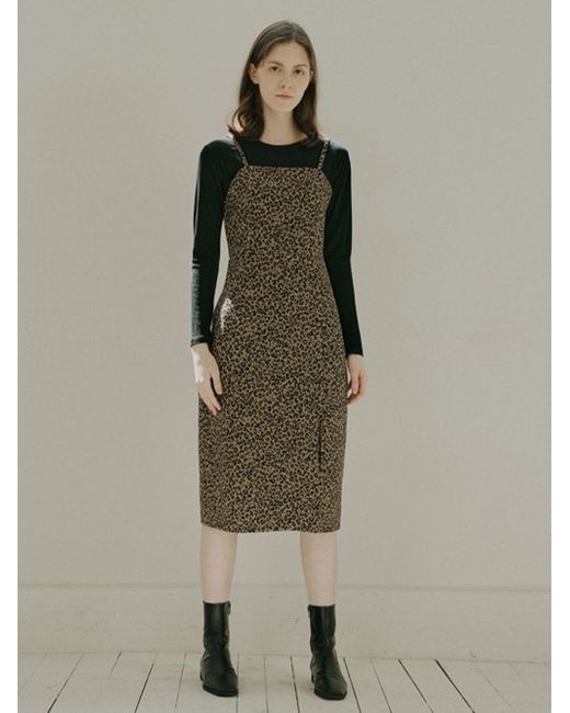 avantg Brush Leopard Sleeveless Dress