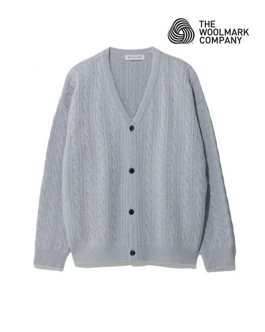 beslow The Woolmark Company Punching Cable Cardigan Lavender