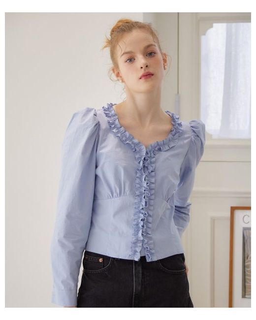 vemver Frill point cotton blouse3 colors